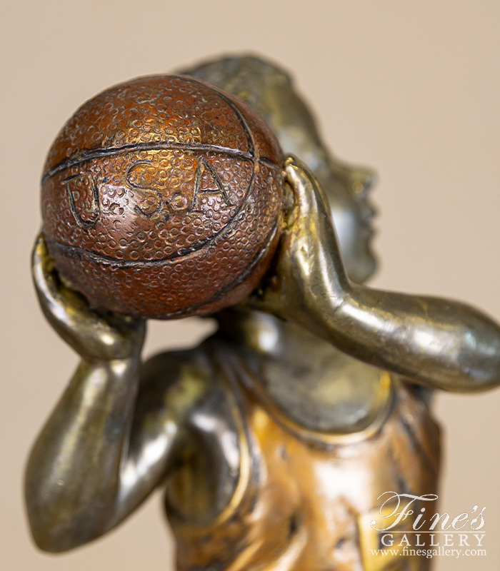 Bronze Statues  - Young Basketball Player Bronze Statue - BS-186